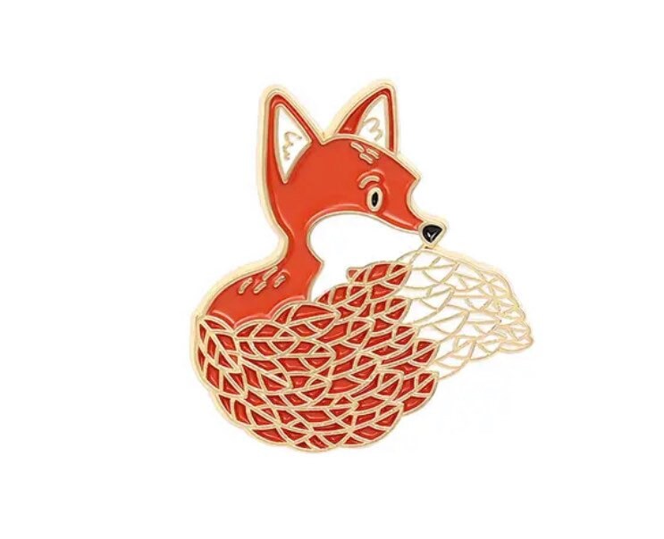 Fox enamel pin badge