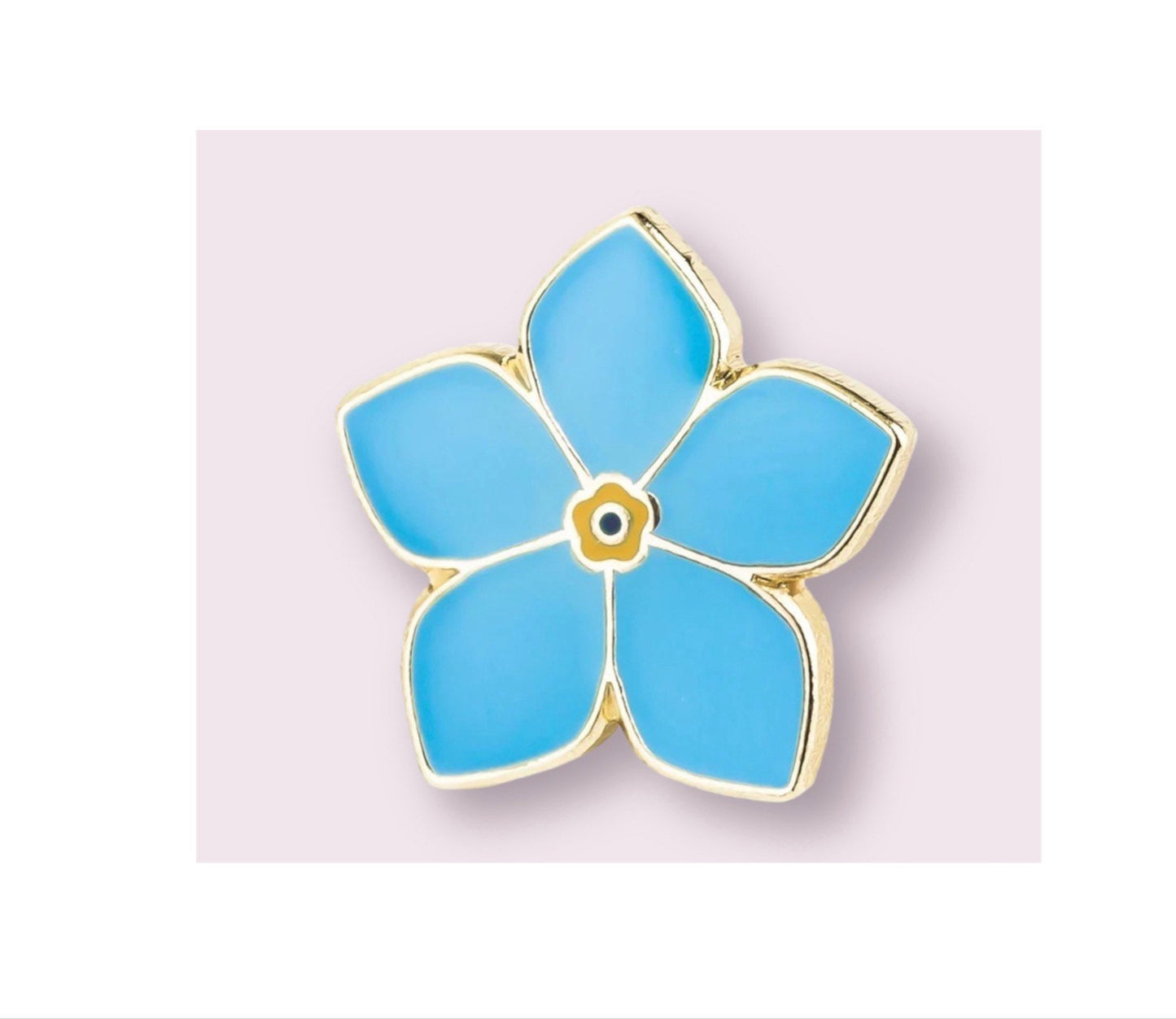 Blue flower enamel pin badge