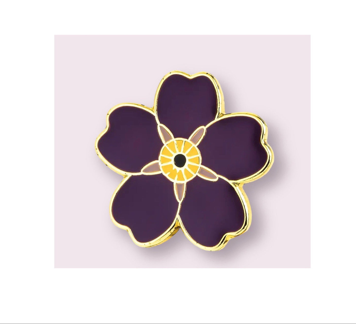 Purple flower enamel pin badge