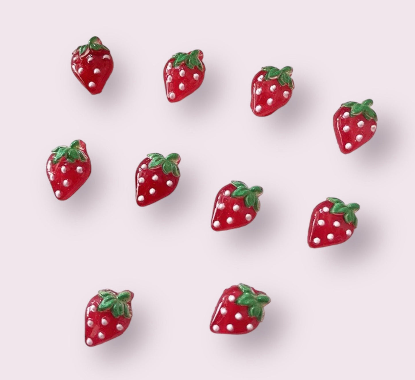 Strawberry mini resin embellishments, 11mm