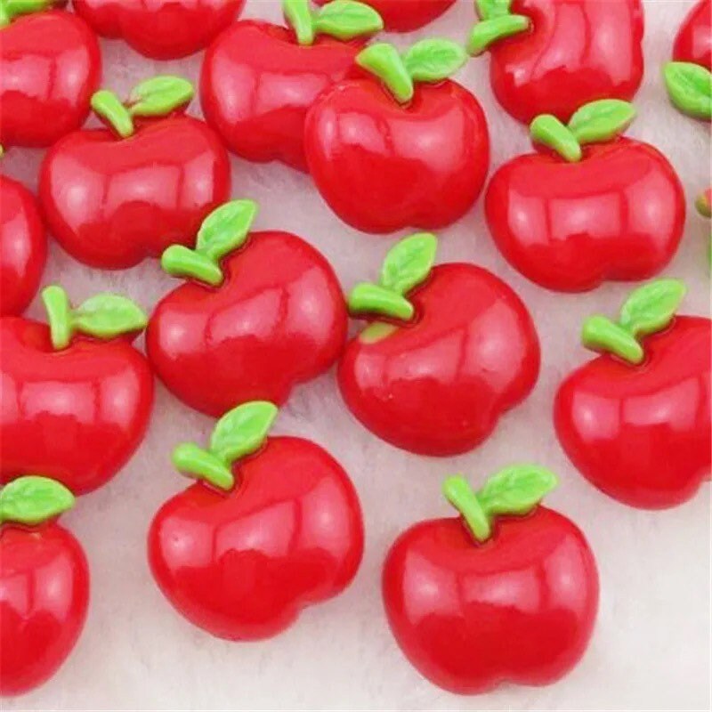 Apple resin embellishments, 15mm