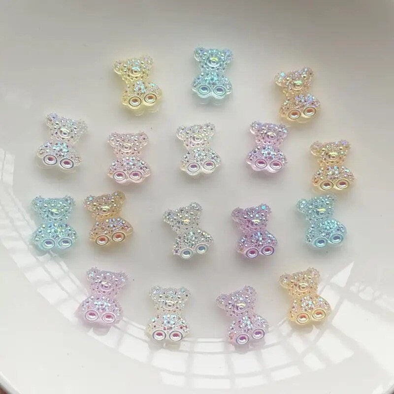 Teddy bear mini resin embellishments, 11mm