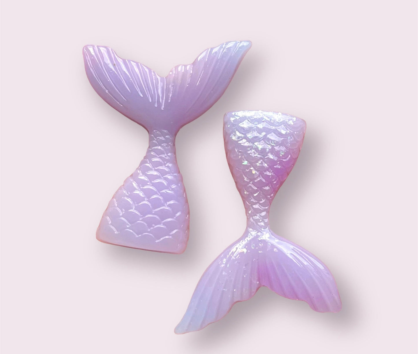 Mermaid tail resin cabochons, 40mm