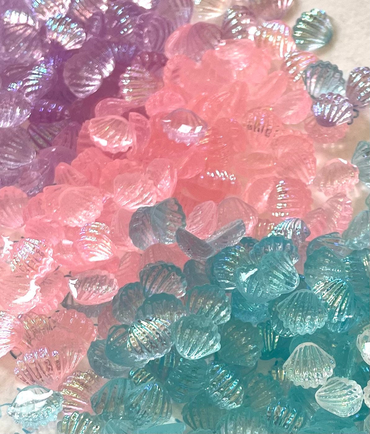 Seashell cabochons, mini pastel mixed 10mm