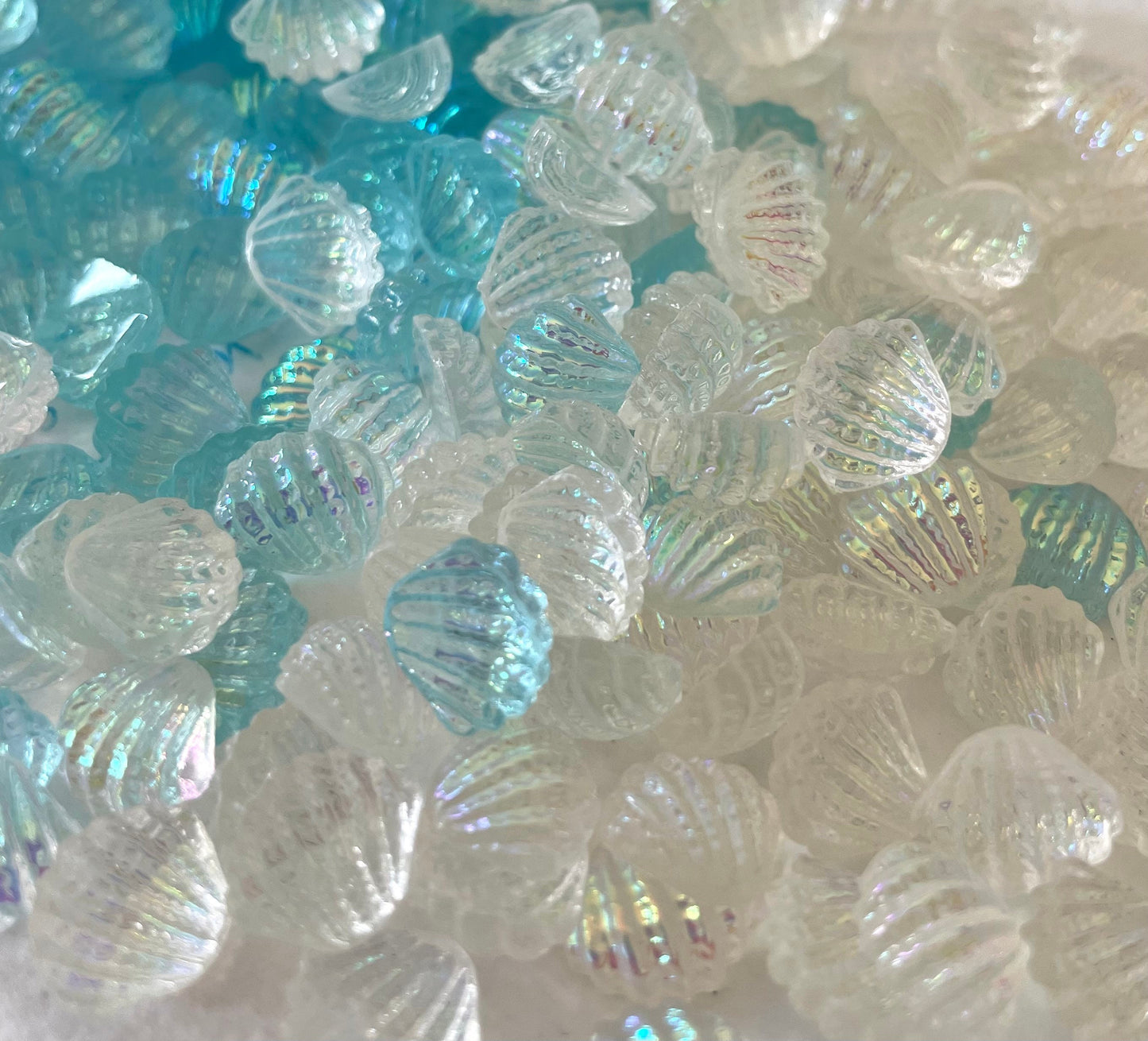 Seashell cabochons, mini pastel mixed 10mm
