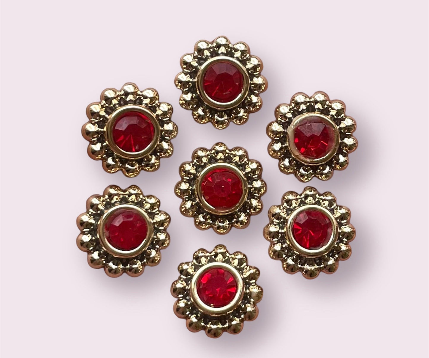 Round red rhinestone cabochons 13mm