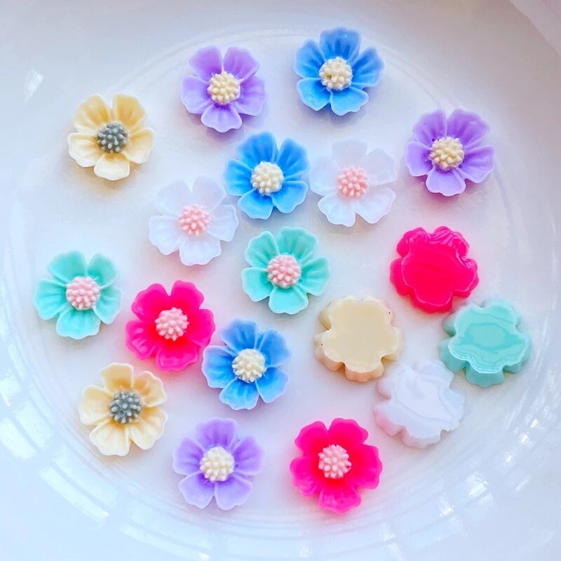 flower embellishments, 10mm mixed