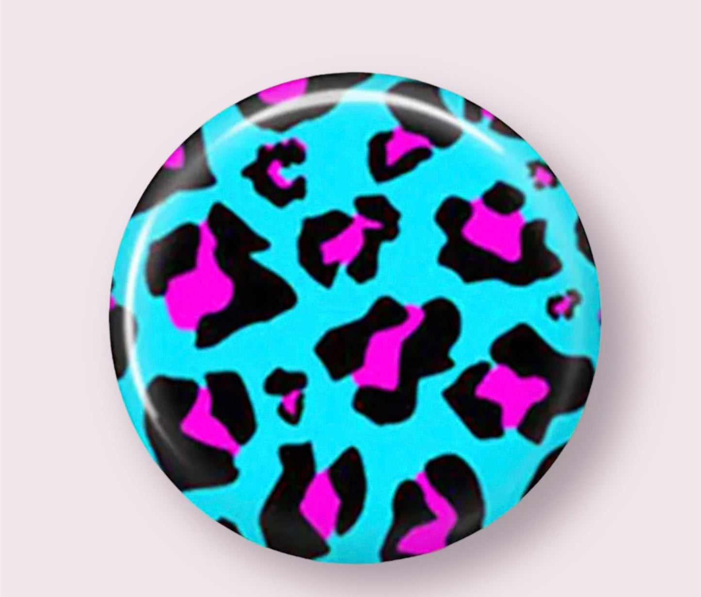 round blue and pink leopard pattern glass cabochons, 10mm