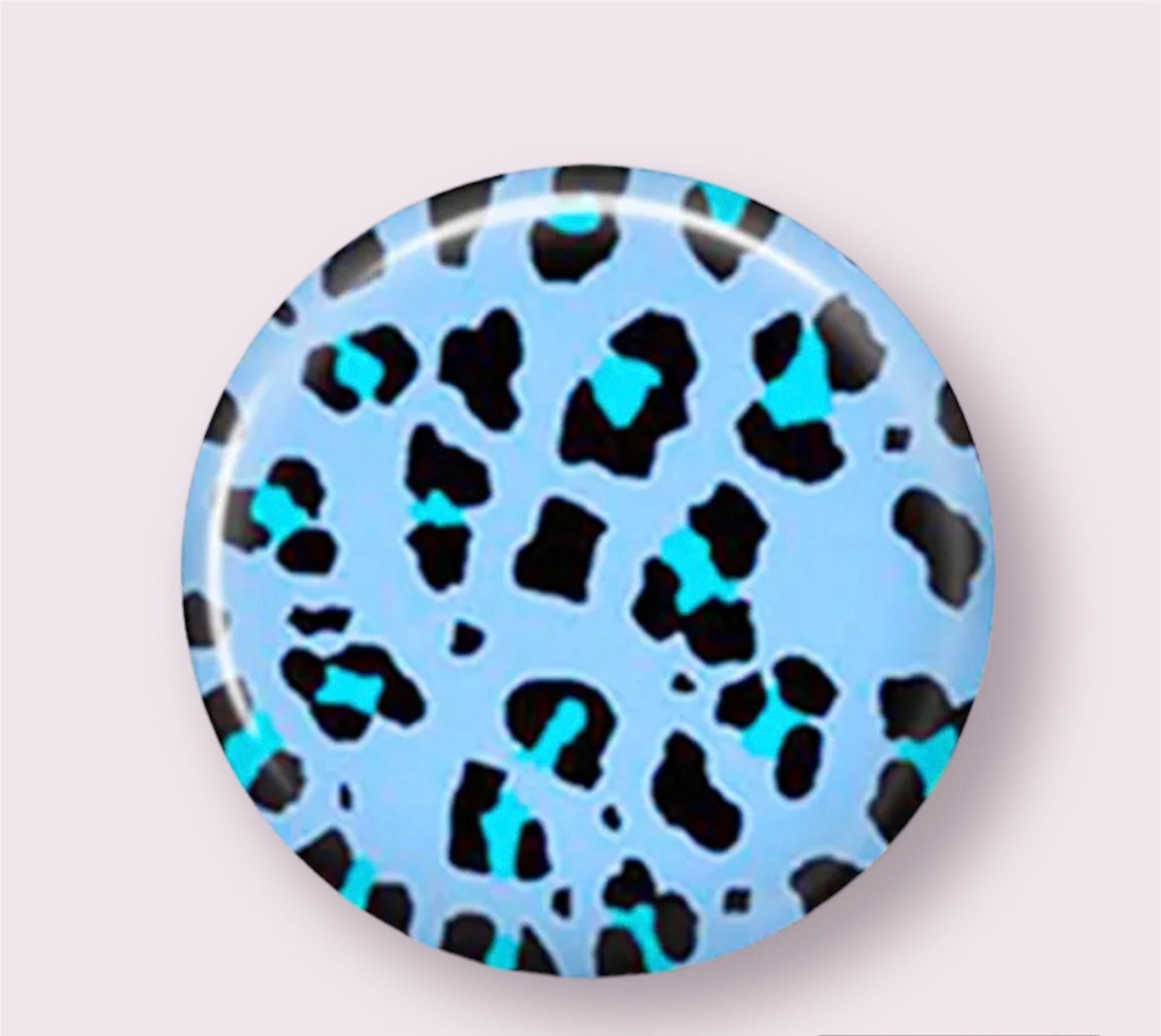 round blue and black leopard pattern glass cabochons 10mm