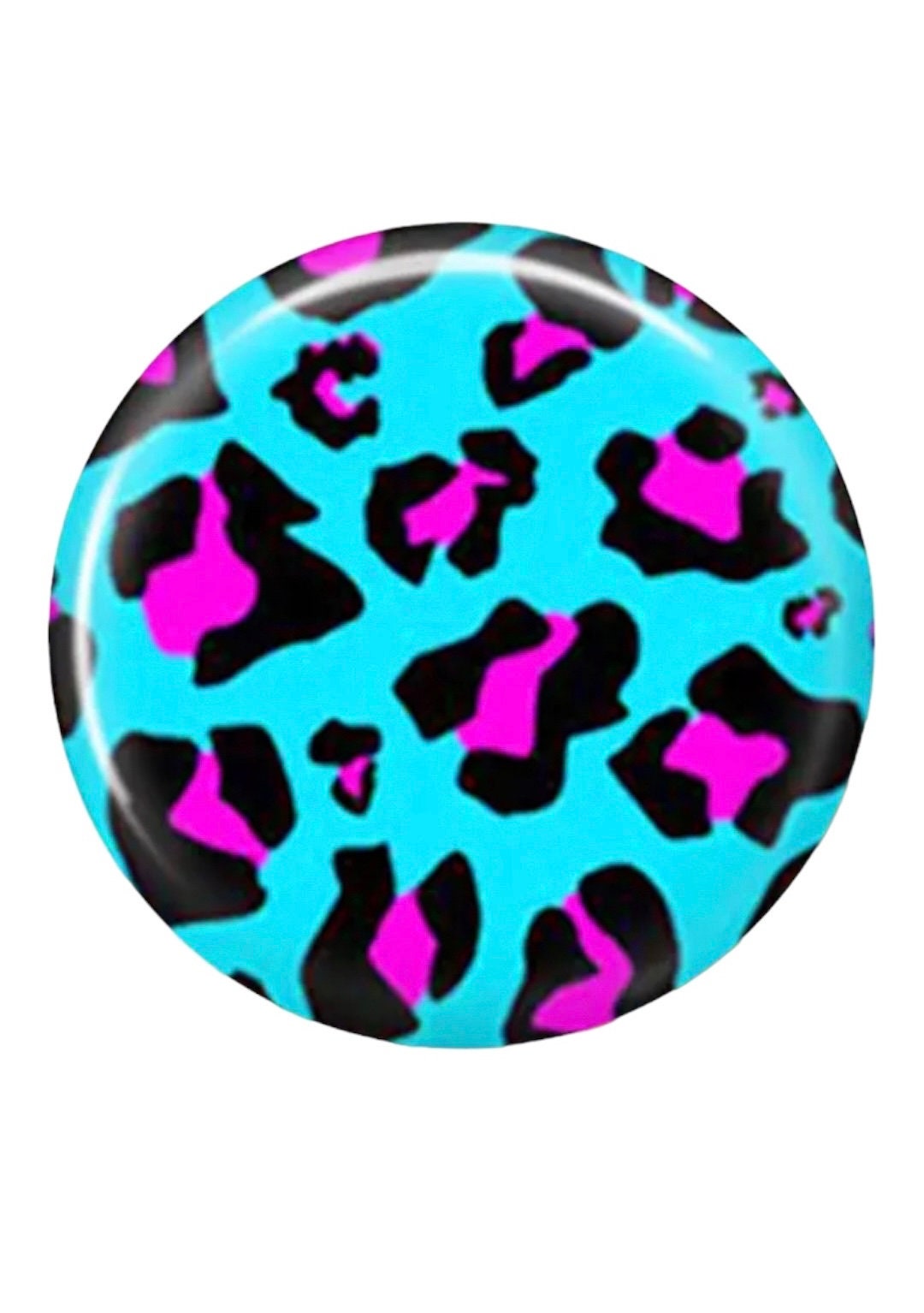 round blue and pink leopard pattern glass cabochons, 12mm