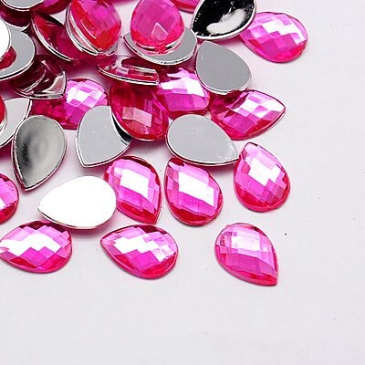 pink teardrop cabochons, 18mm