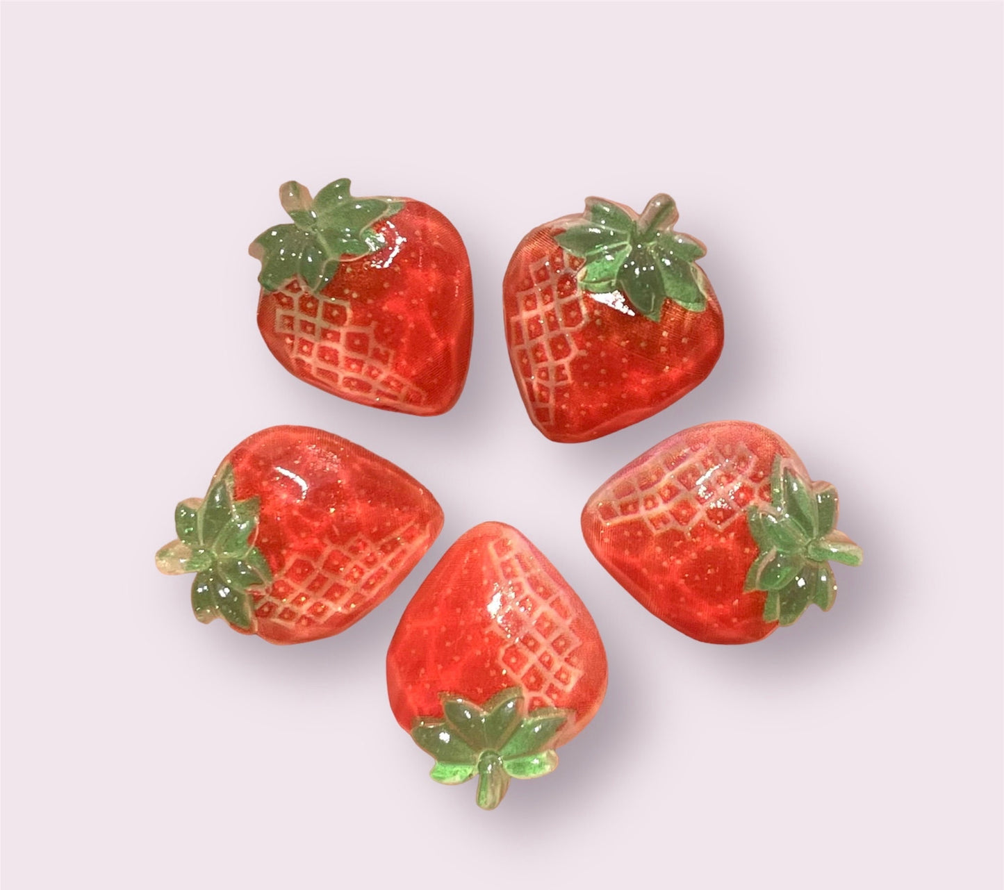 Strawberry resin embellishments, 22mm