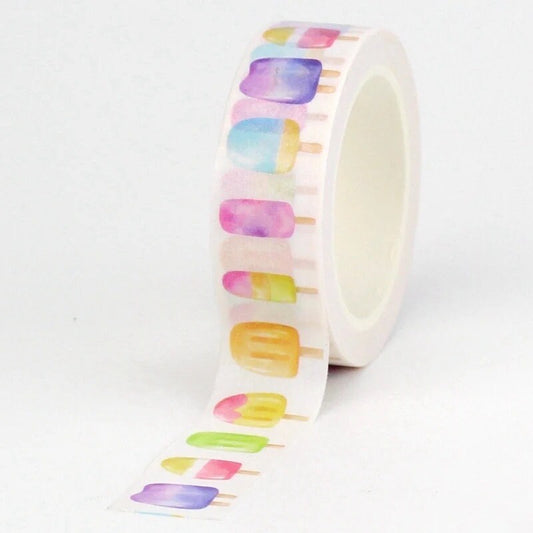 Ice lolly Washi tape roll, 10m single sided