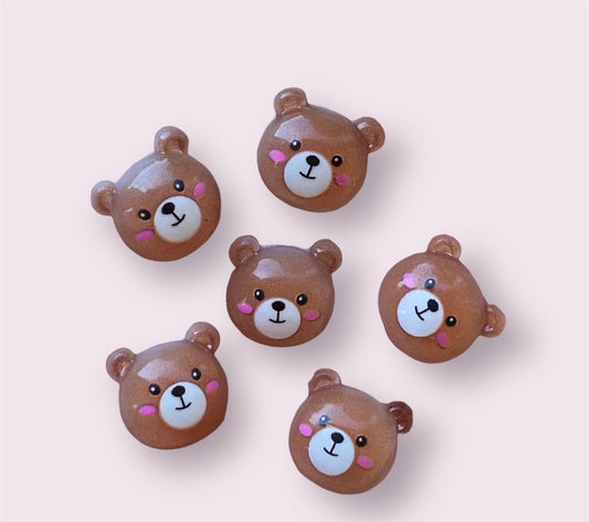 Teddy bear mini resin embellishments, 11mm