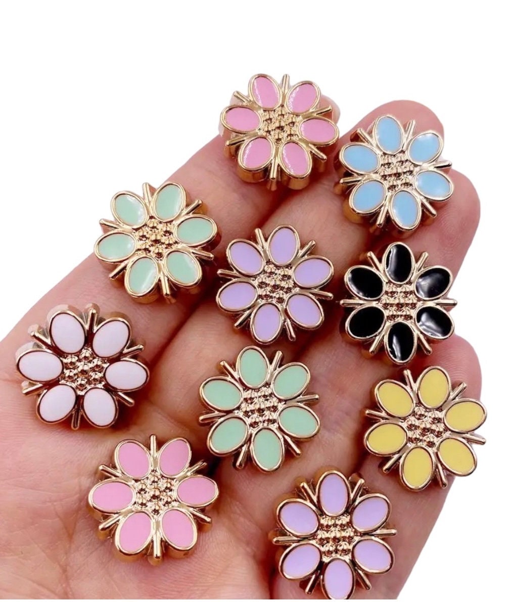 Flower cabochons, pastel 18mm