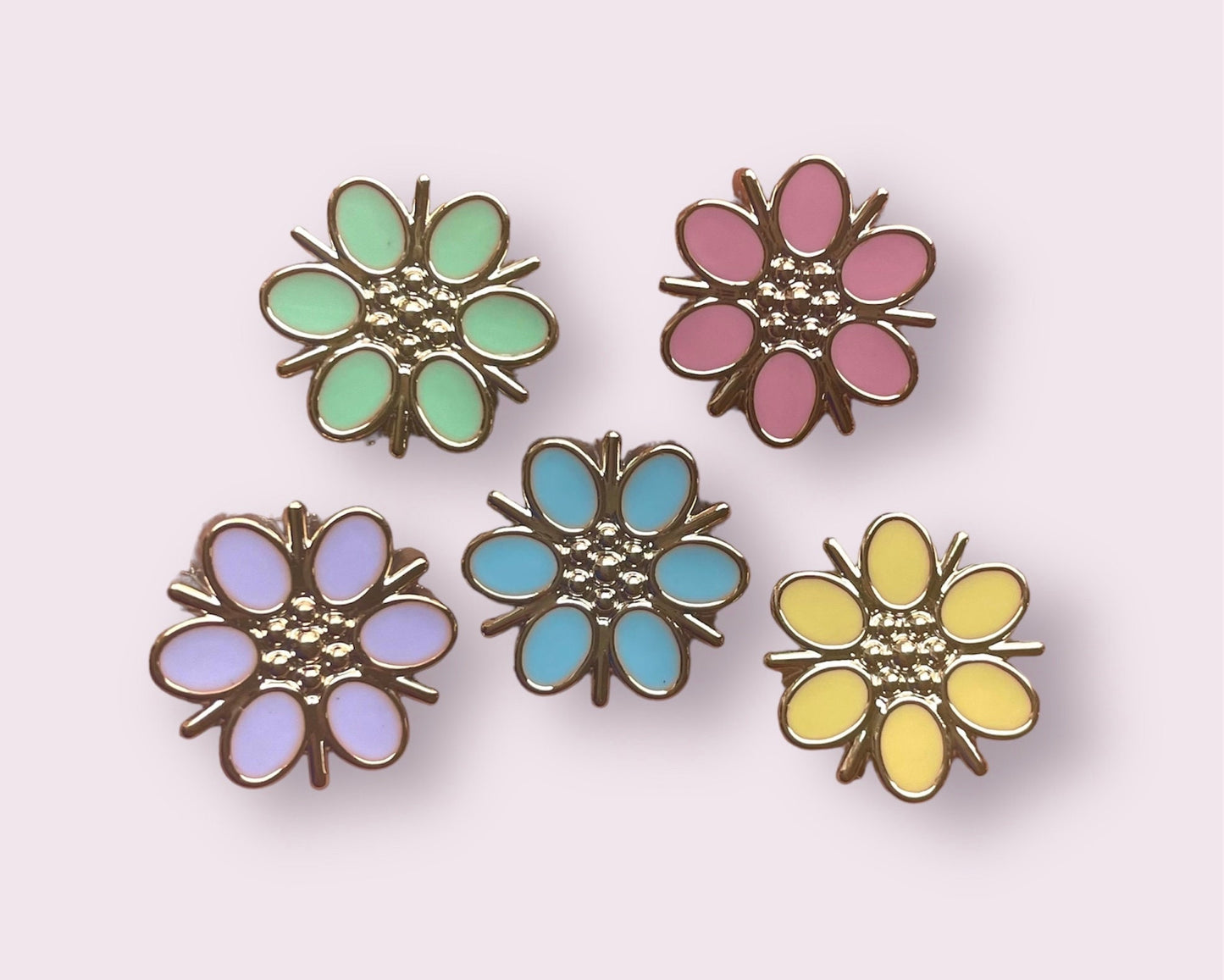 Flower cabochons, pastel 18mm