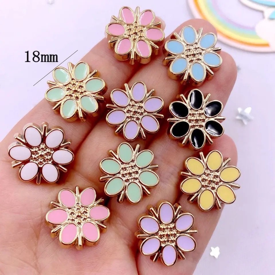 Flower cabochons, pastel 18mm