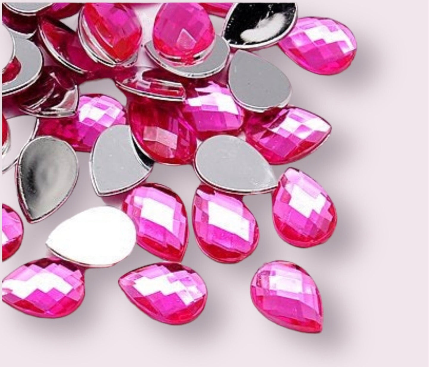 pink teardrop cabochons, 18mm