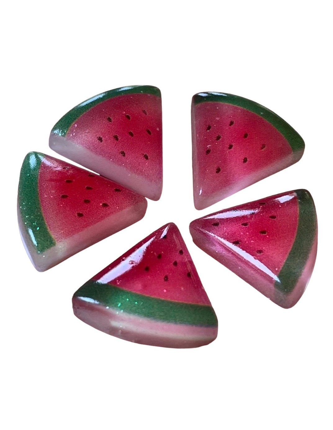 watermelon resin embellishments, 18mm