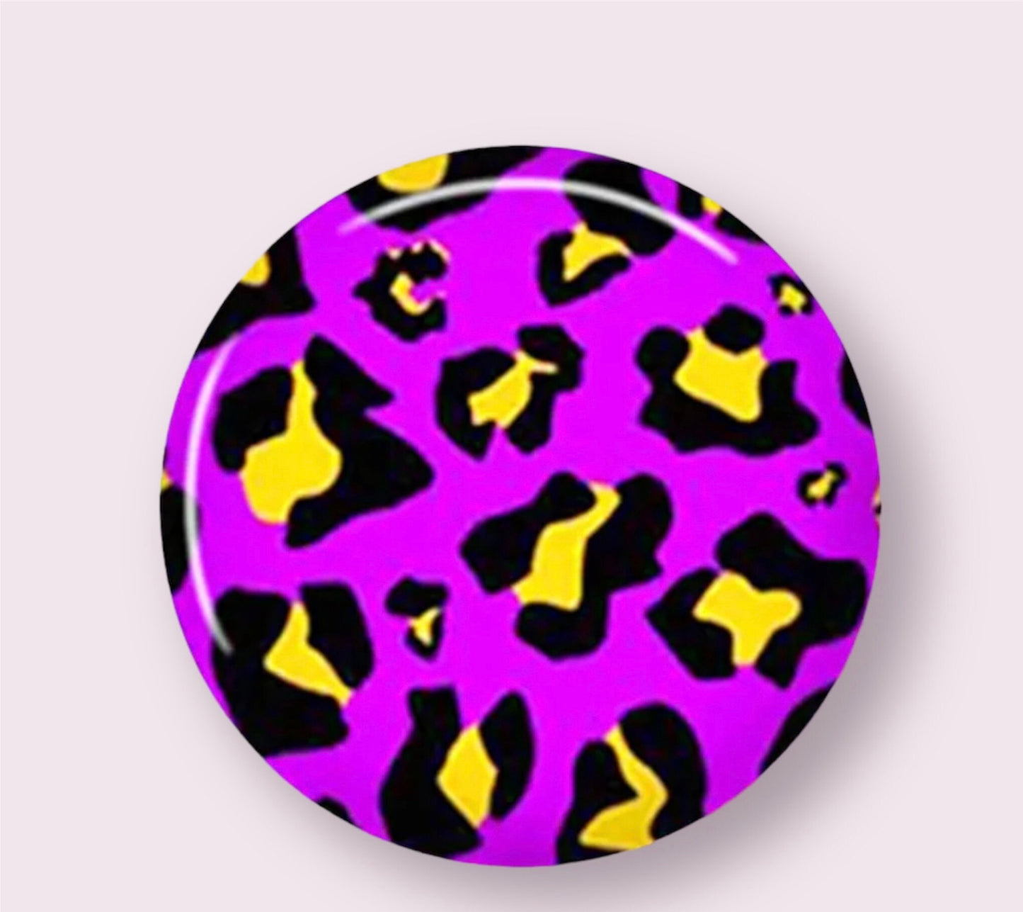 round purple leopard pattern glass cabochons, 12mm