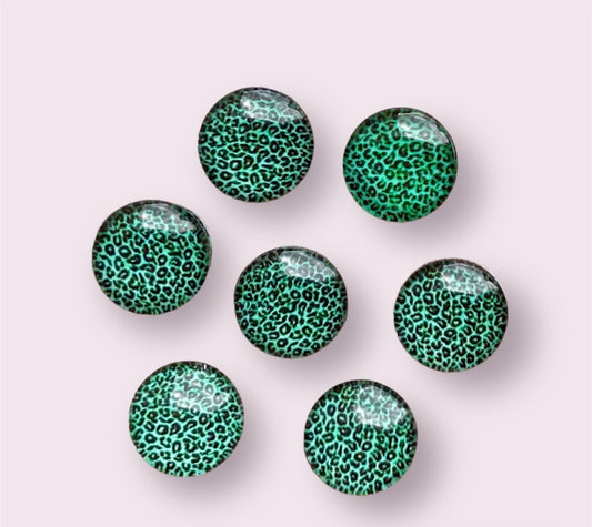 round green and black leopard pattern glass 10mm