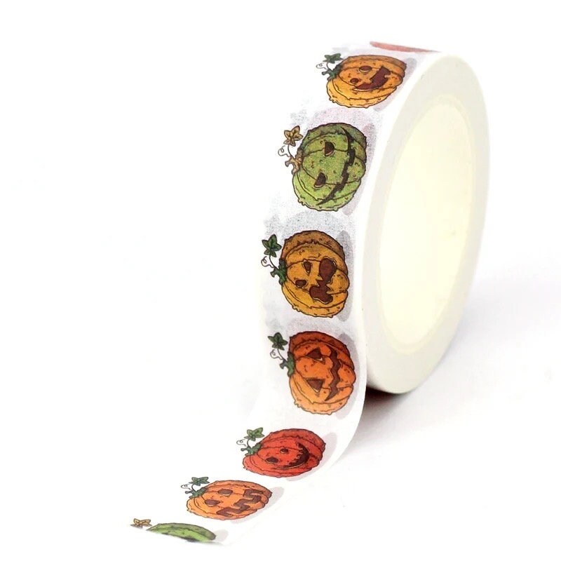 Pumpkin washi tape roll, 10m single sided