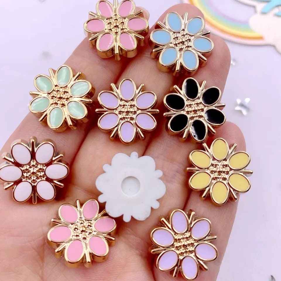 Flower cabochons, pastel 18mm