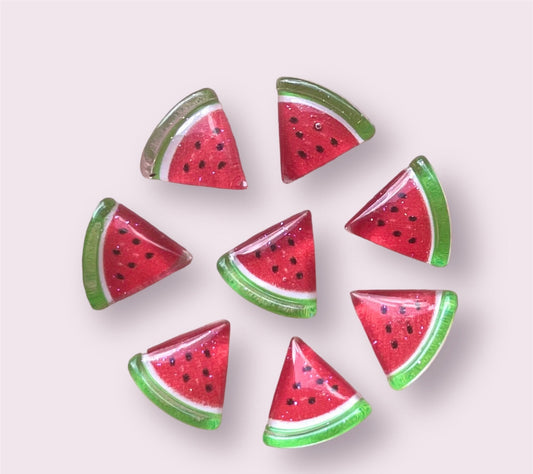 watermelon mini resin embellishments, 11mm