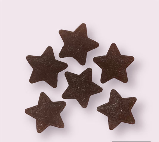 Star fabric felt appliqués, black padded fabric 18mm