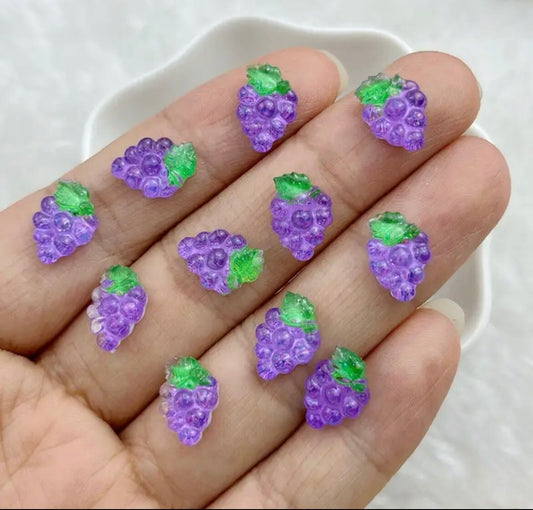 grape resin embellishments, 11mm