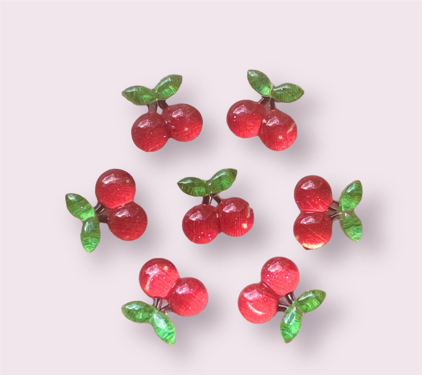 Cherry resin embellishments, 11mm