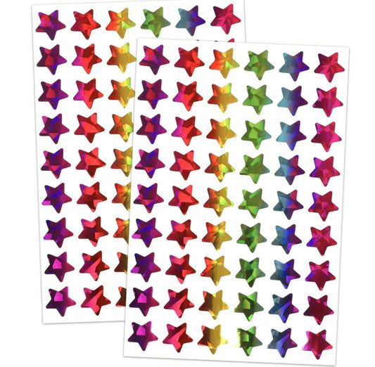 Star shaped craft stickers, 15mm holographic