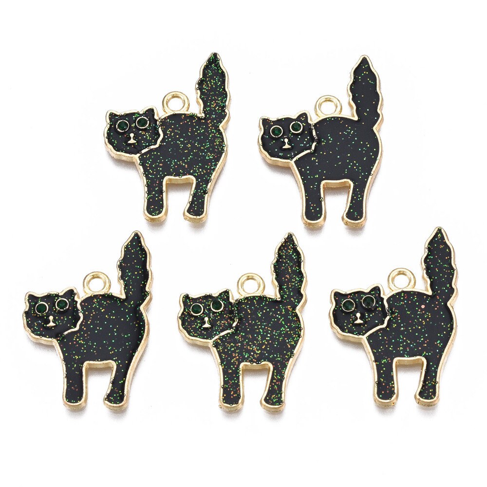 Black cat enamel charms, 27mm