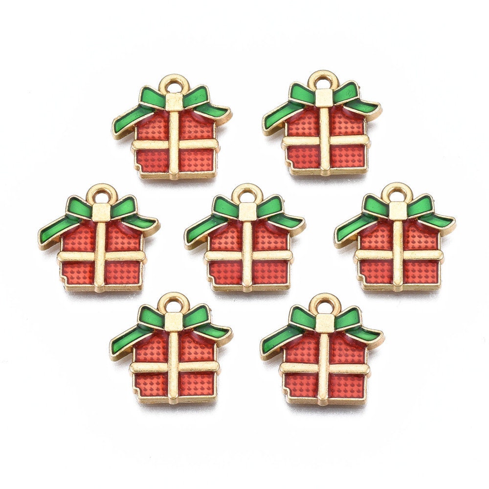 Christmas present charms, 16mm