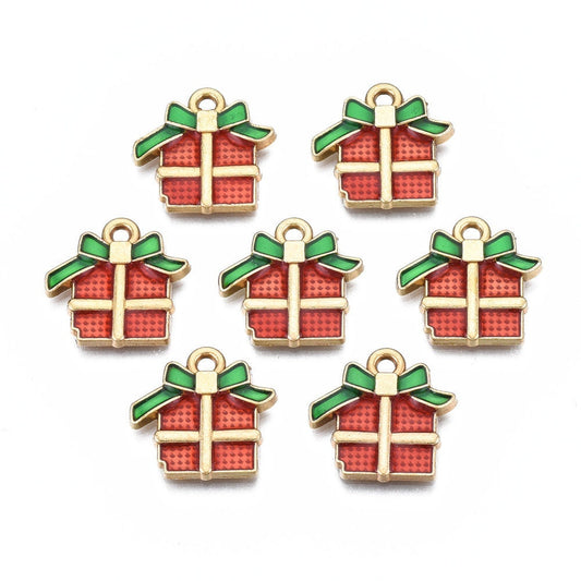 Christmas present charms, 16mm