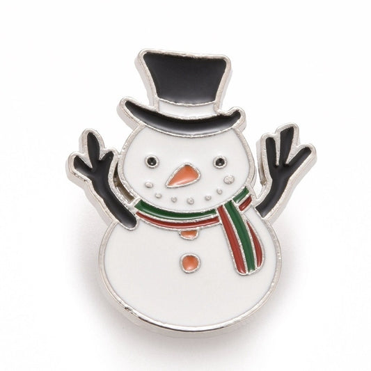 Snowman enamel pin badge