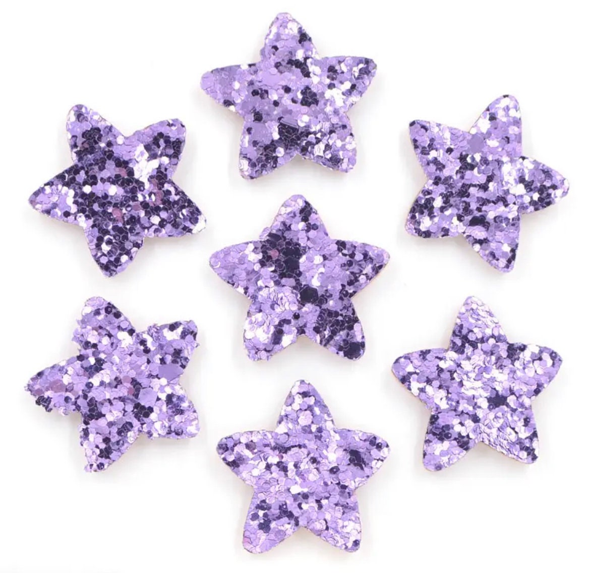 Star purple felt fabric glitter appliqués, fabric 25mm