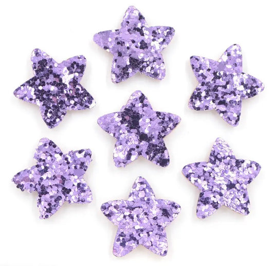 Star purple felt fabric glitter appliqués, fabric 25mm