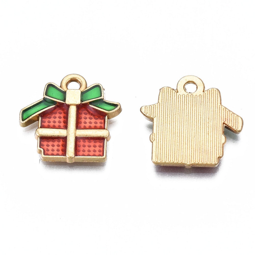 Christmas present charms, 16mm