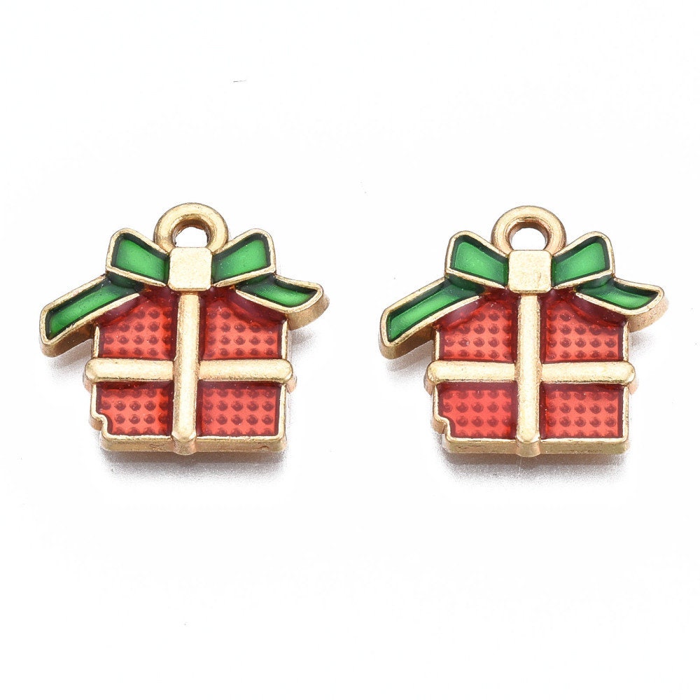 Christmas present charms, 16mm