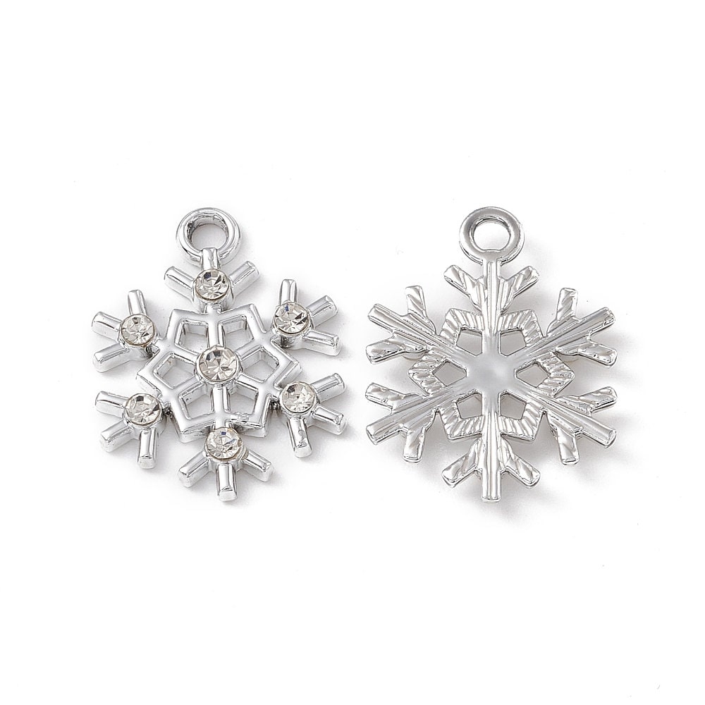 Silver Snowflake charms 26mm