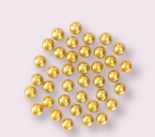 Pale gold half round cabochons, 8mm