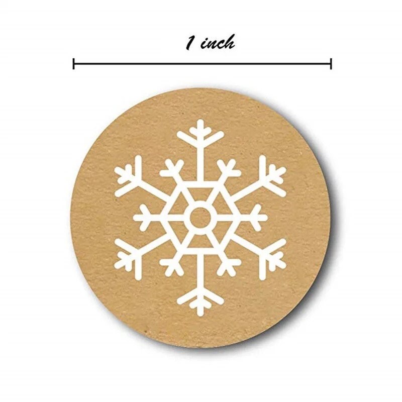 Snowflake craft stickers, brown 25mm