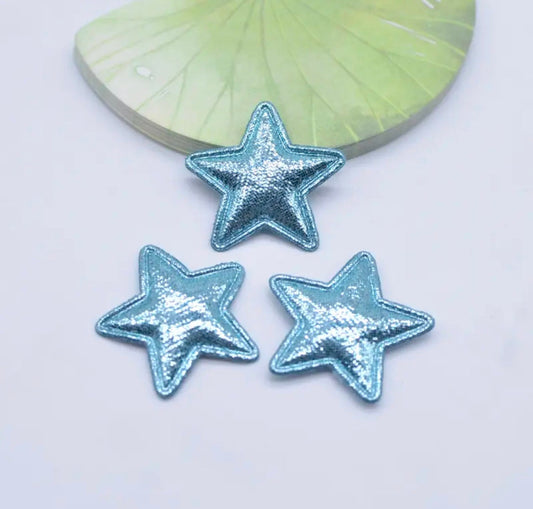 Blue fabric Star, fabric metallic appliqués