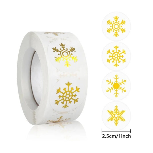 Snowflake craft stickers, gold 25mm