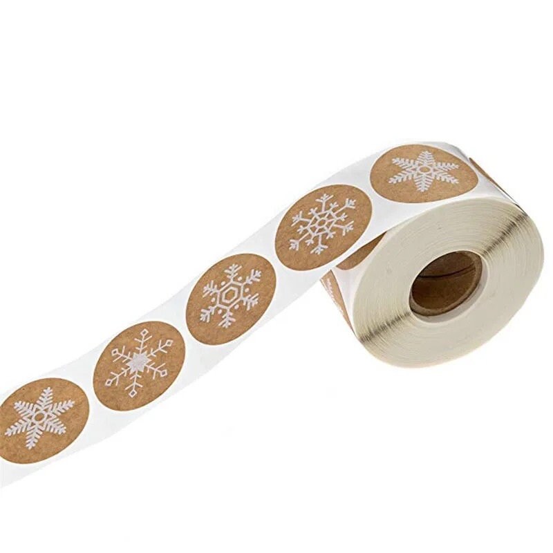 Snowflake craft stickers, brown 25mm