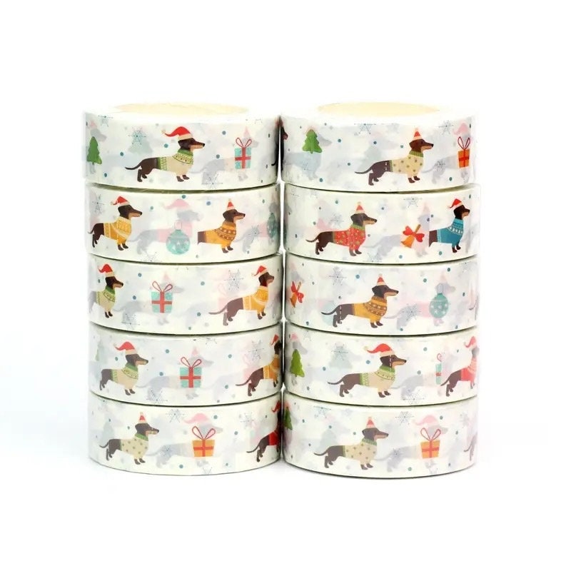 Dog Christmas washi tape, 10m