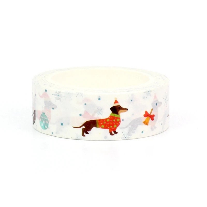 Dog Christmas washi tape, 10m