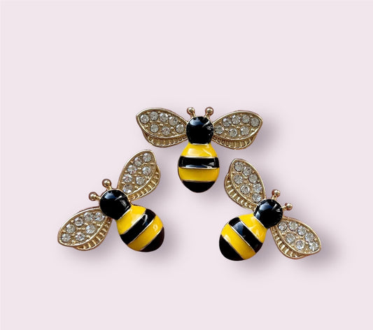 Bee cabochons, 24mm enamel