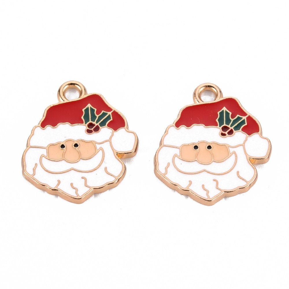 Santa charms, 24mm enamel